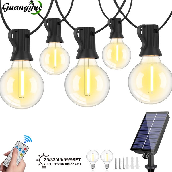 G40 solar globe string lights product photo