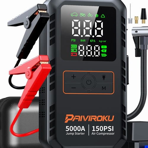 PAIVIROKU 4-in-1 jump starter and air compressor product photo